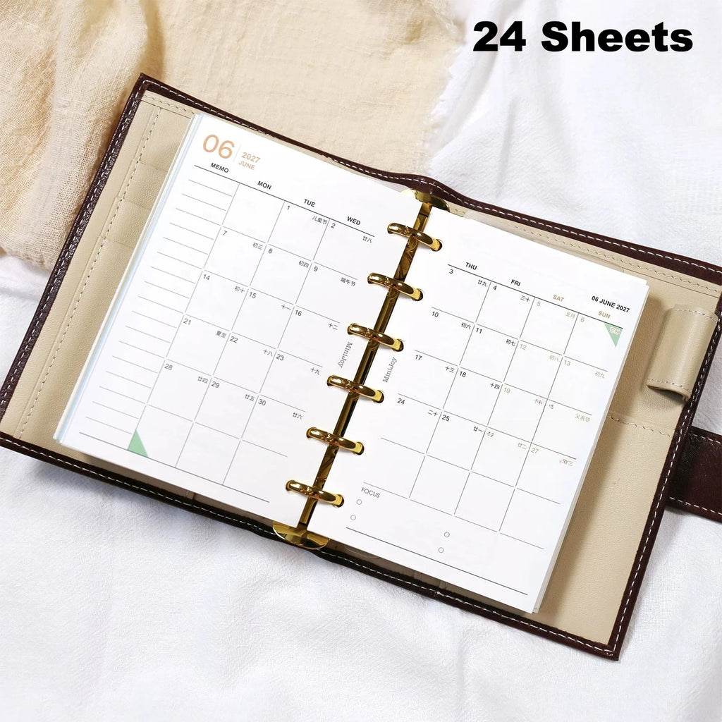 2027 Split Monthly Calendar - 24 Sheets